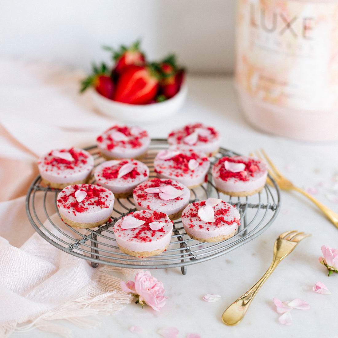 Strawberry Shortcake Protein Bites